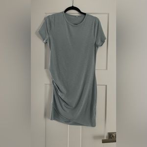 Short Sleeve Blue Maternity Dress